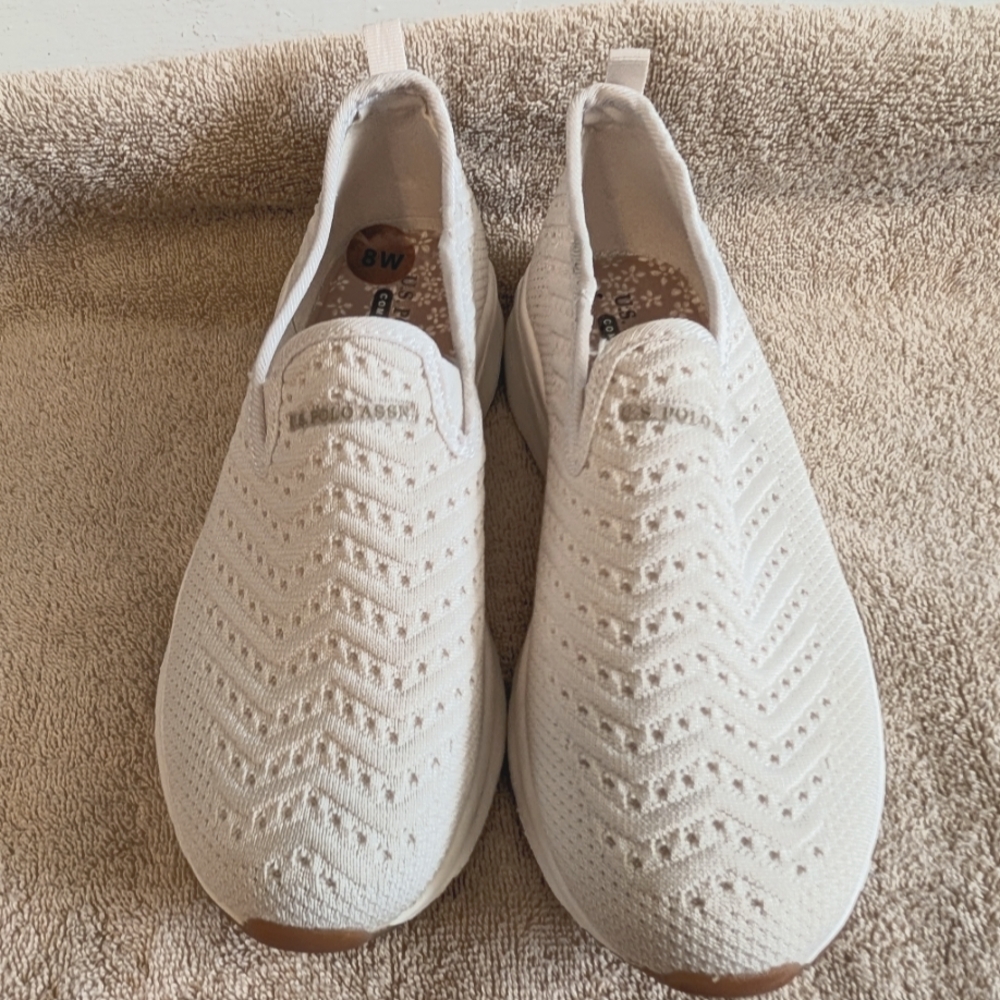 US Polo Assn. Off White Slip On Shoes